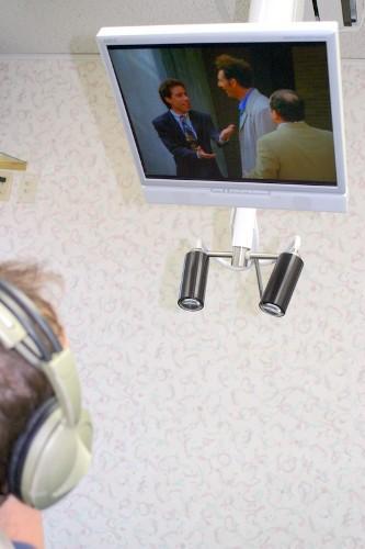 close up of tv in dental treatment room | dentist office wilmington de