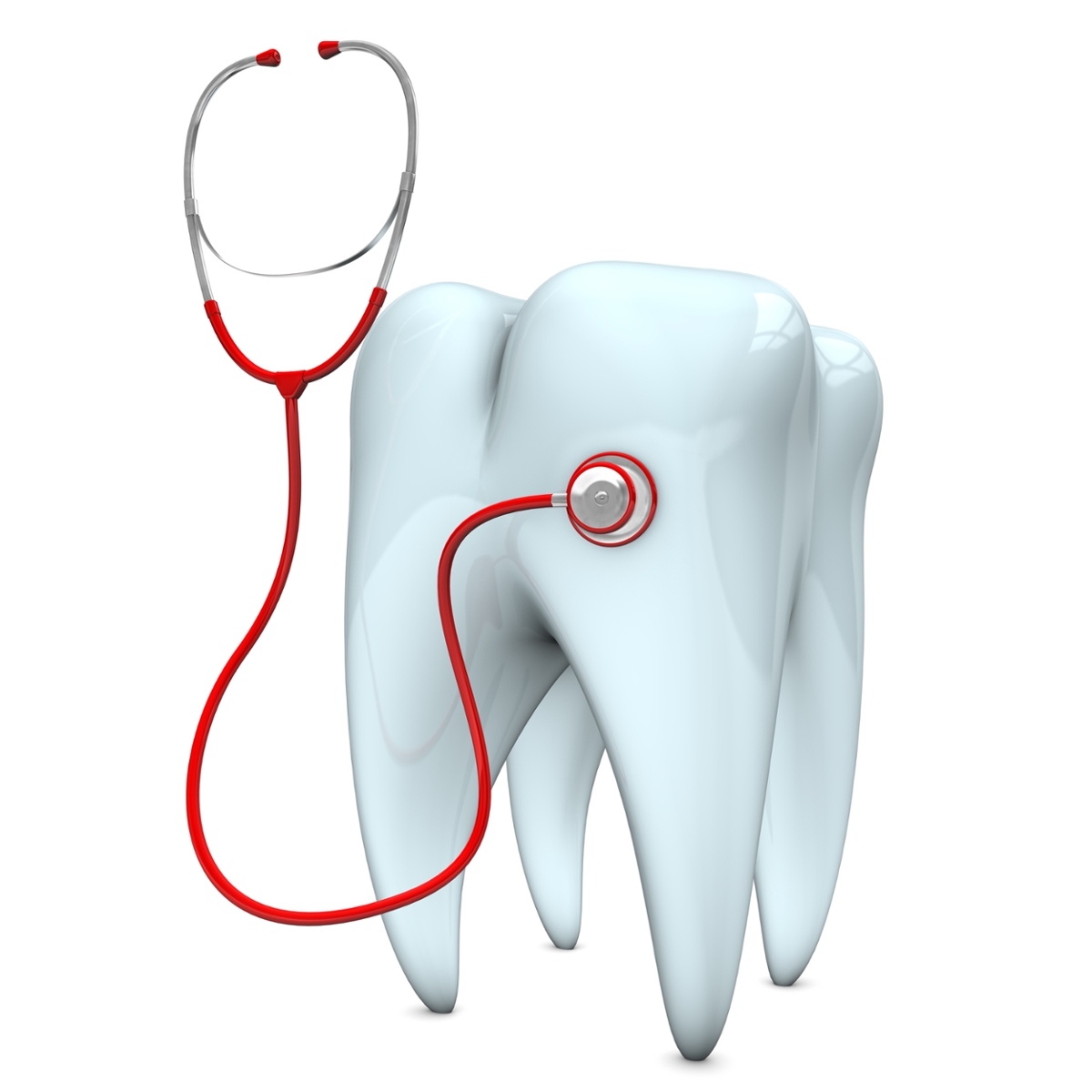 cartoon tooth with stethoscope | emergency dentist wilmington